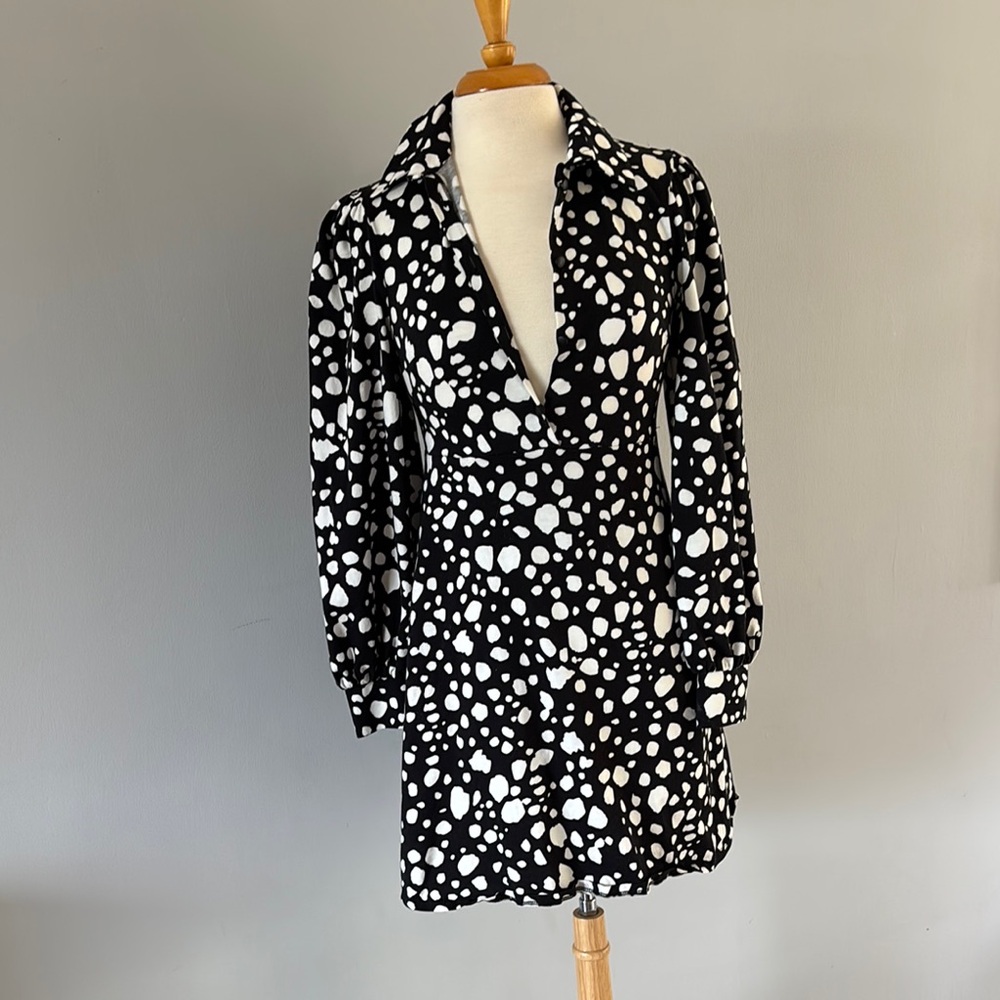Stylish Black and White Polka Dot Dress